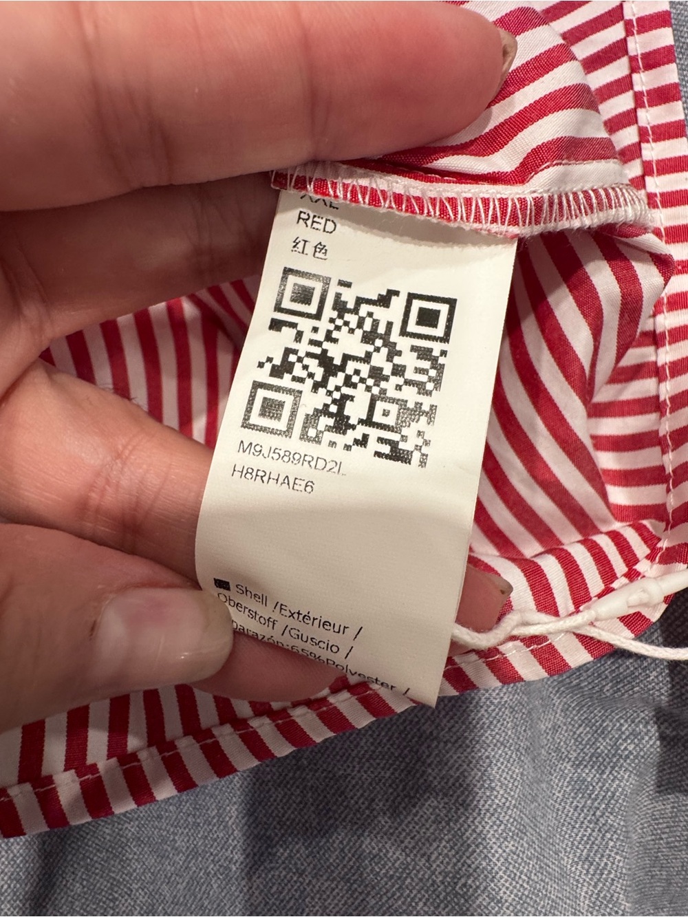 Red & White Striped Button Down Blouse - Picture 4 of 10